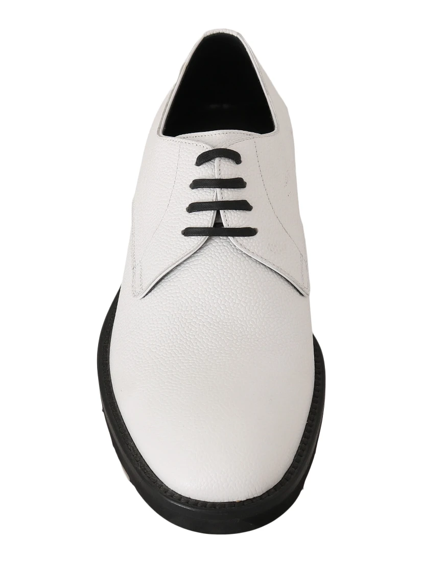 White Leather Derby Dress Formal Shoes