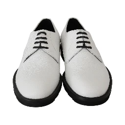 White Leather Derby Dress Formal Shoes