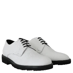 White Leather Derby Dress Formal Shoes