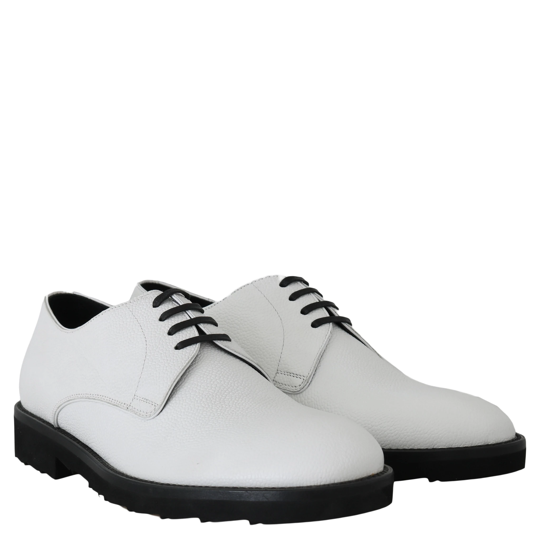 White Leather Derby Dress Formal Shoes