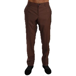 Brown Wool Silk Formal Trousers Pants