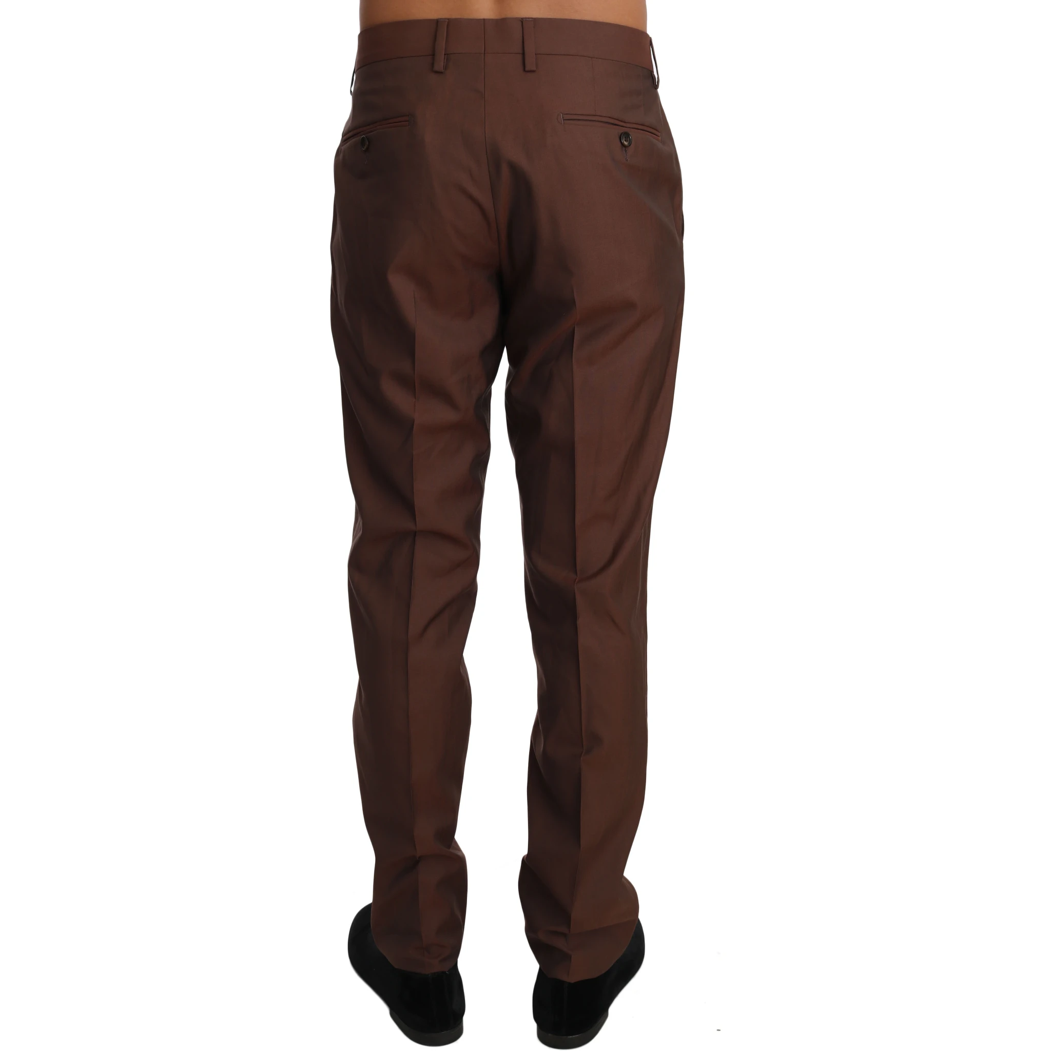 Brown Wool Silk Formal Trousers Pants