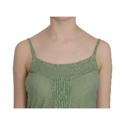 Green Silk Spaghetti Strap Tank Top Blouse
