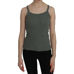Green Spaghetti Strap Slim Fit Casual Tank Top Blouse