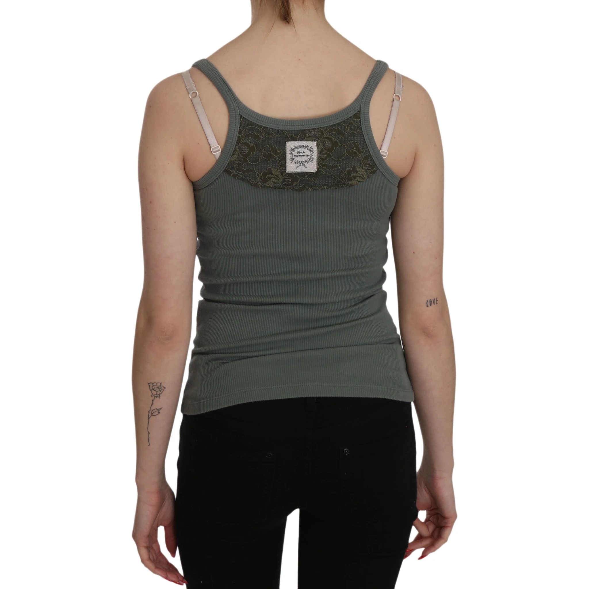 Green Spaghetti Strap Slim Fit Casual Tank Top Blouse