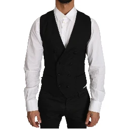 Gray Wool Double Breasted Waistcoat Vest