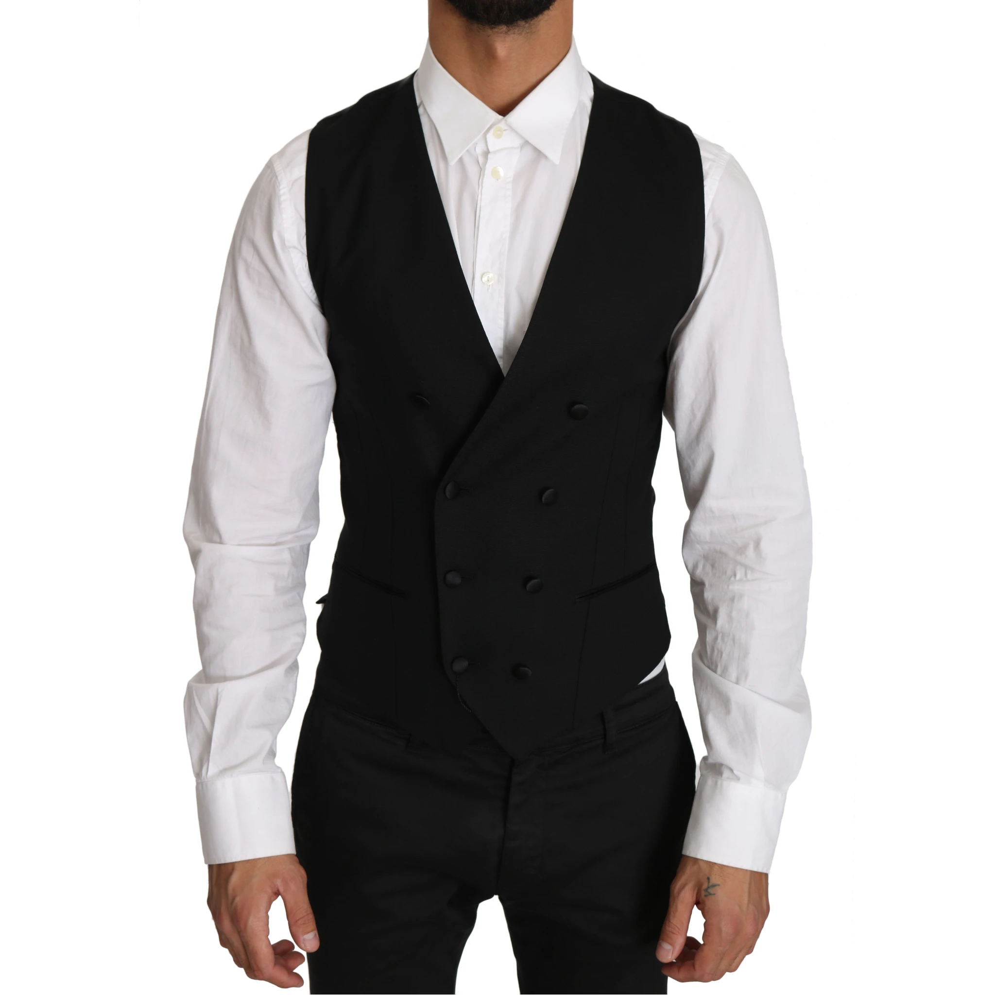 Gray Wool Double Breasted Waistcoat Vest