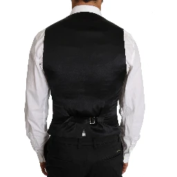Gray Wool Double Breasted Waistcoat Vest