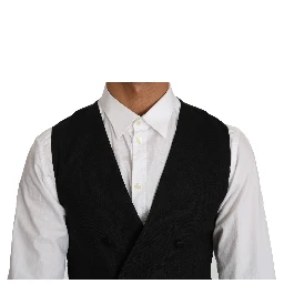 Gray Wool Double Breasted Waistcoat Vest