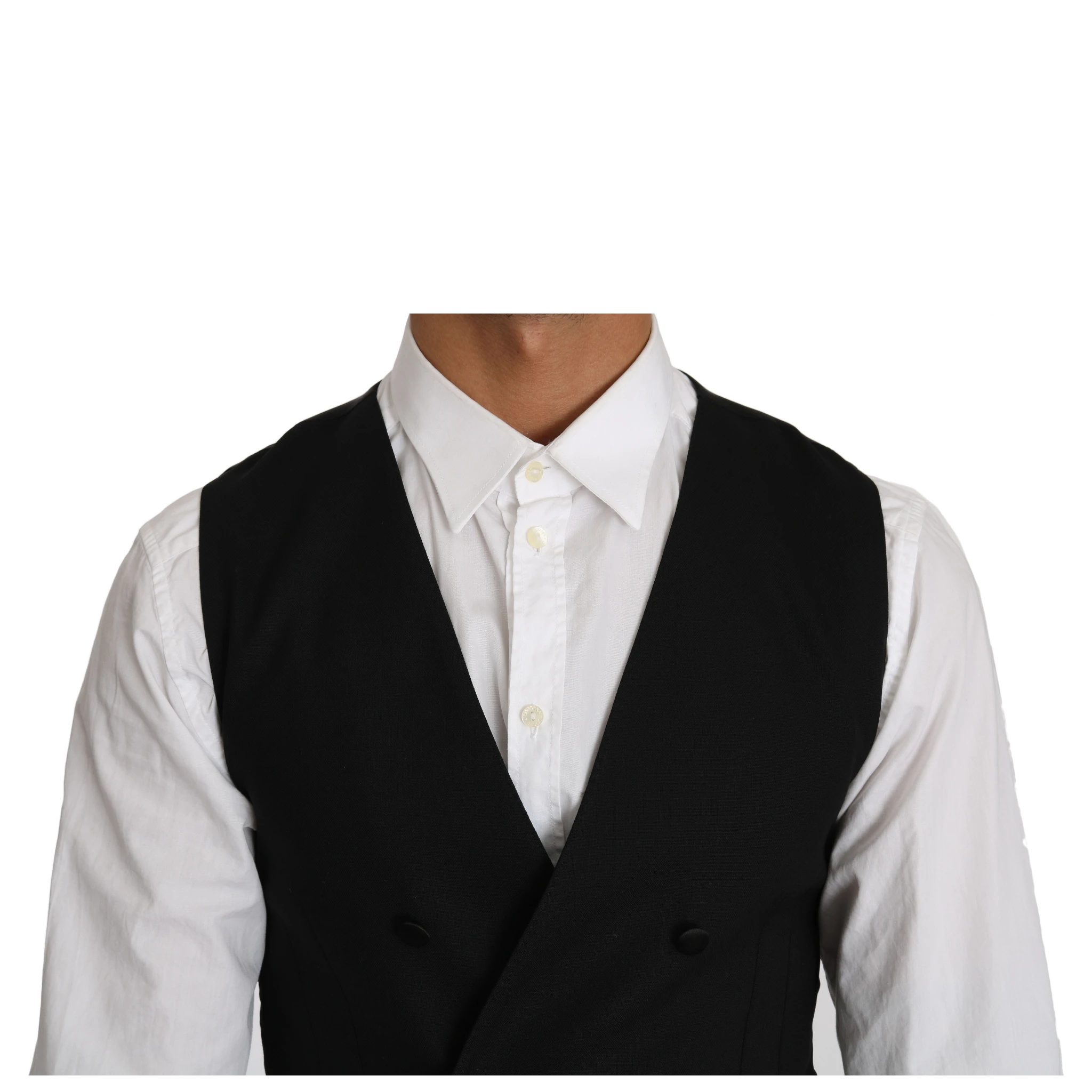 Gray Wool Double Breasted Waistcoat Vest