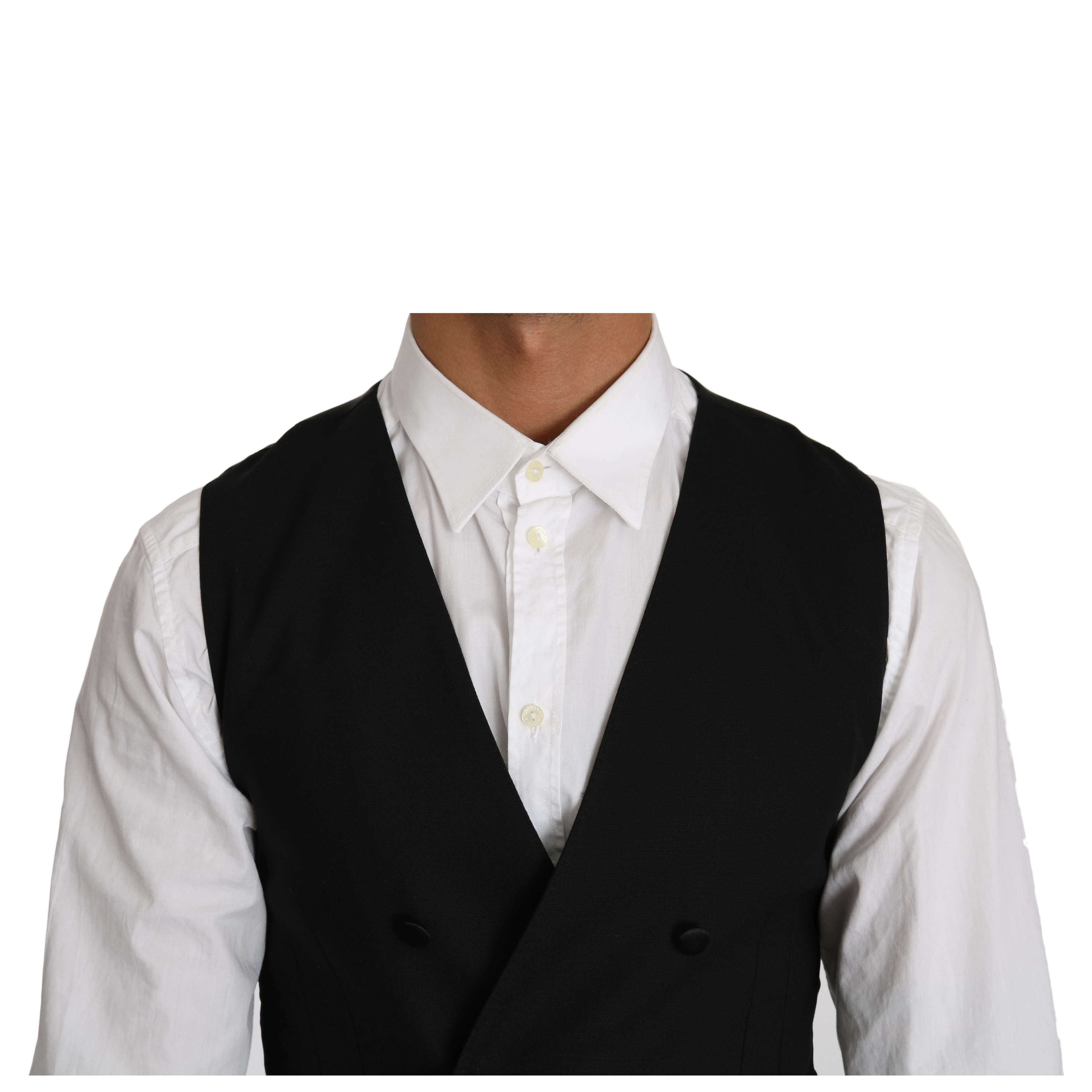 Gray Wool Double Breasted Waistcoat Vest