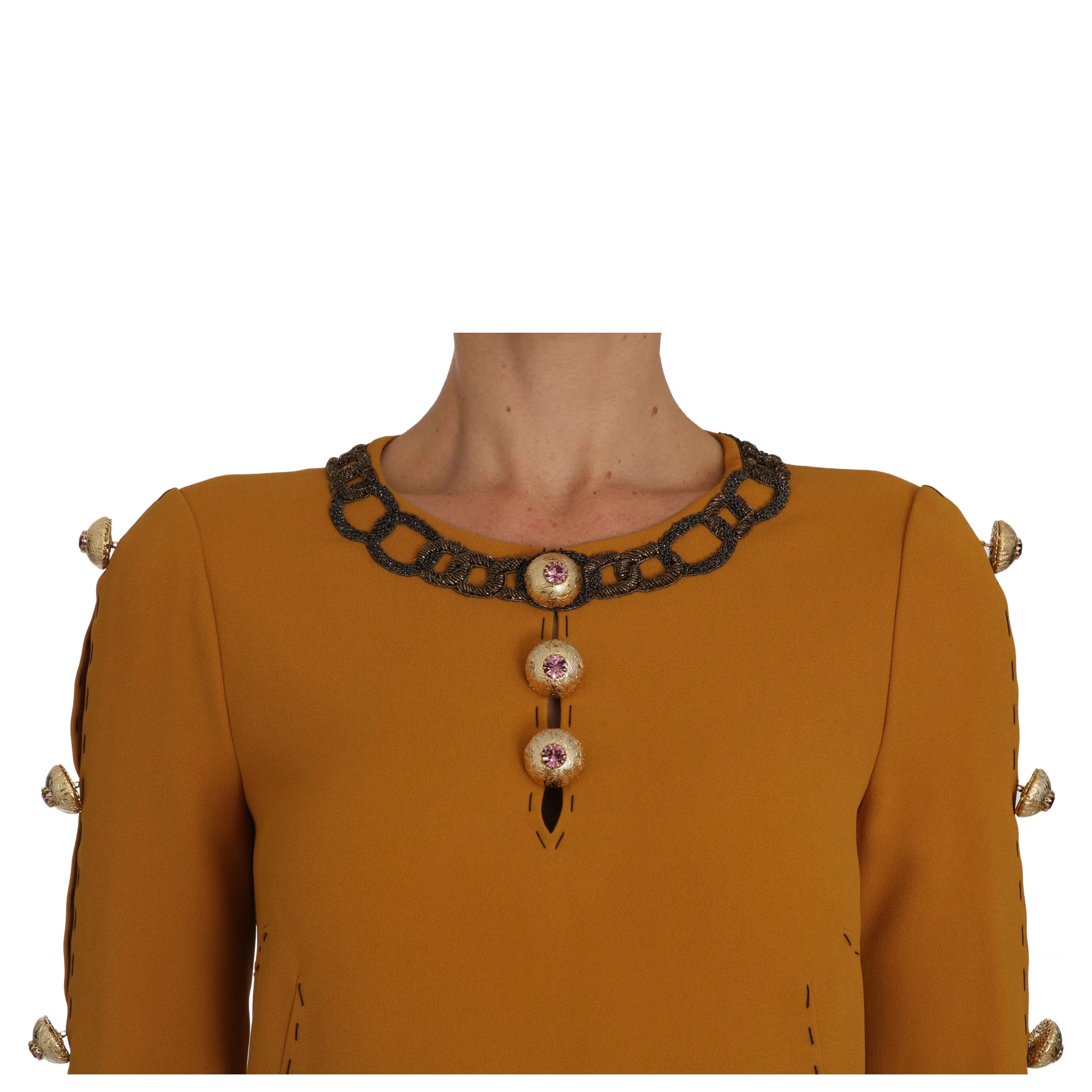 Brown Mini Crystal Embellished Dress