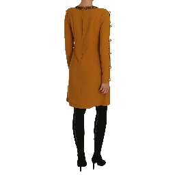 Brown Mini  Crystal Embellished Dress