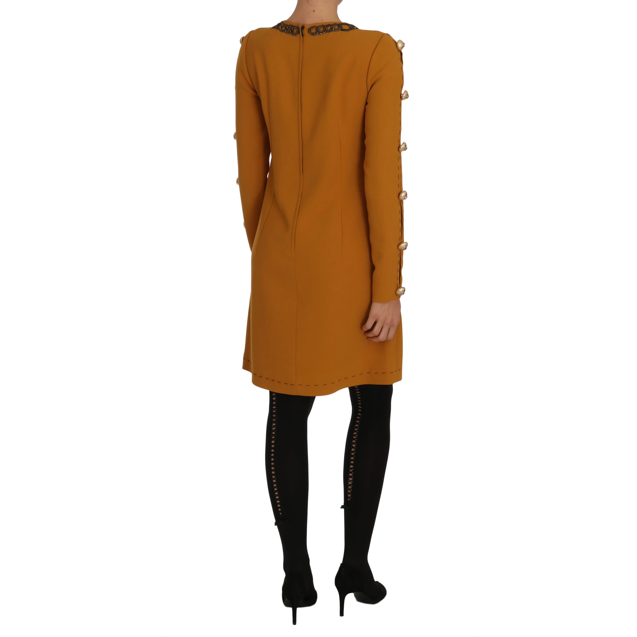 Brown Mini Crystal Embellished Dress