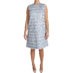 Light Blue Silver Shift Gown Dress