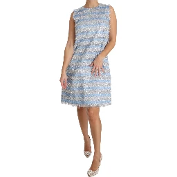 Light Blue Silver Shift Gown Dress