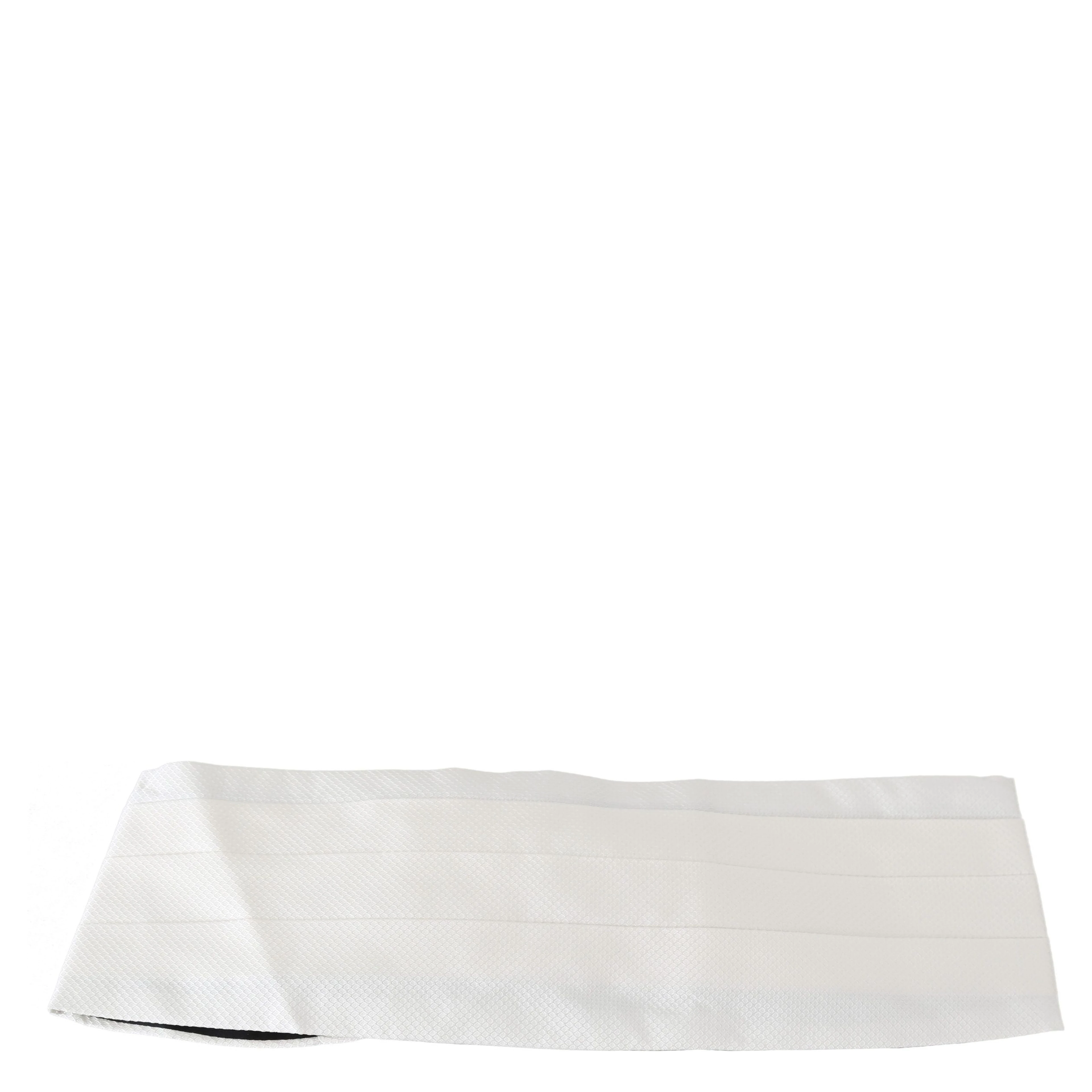 White Men Waist Belt 100% Silk Cummerbund