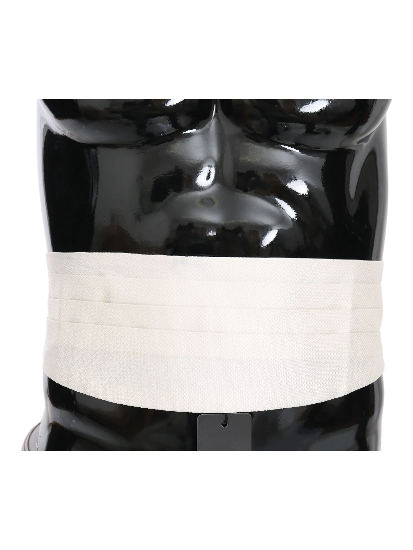 White Men Waist Belt 100% Silk Cummerbund