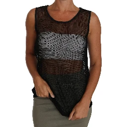Black Mesh Transparent Blouse T-shirt