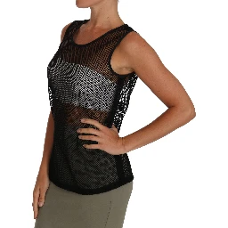 Black Mesh Transparent Blouse T-shirt