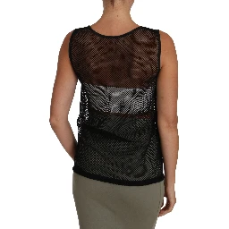 Black Mesh Transparent Blouse T-shirt