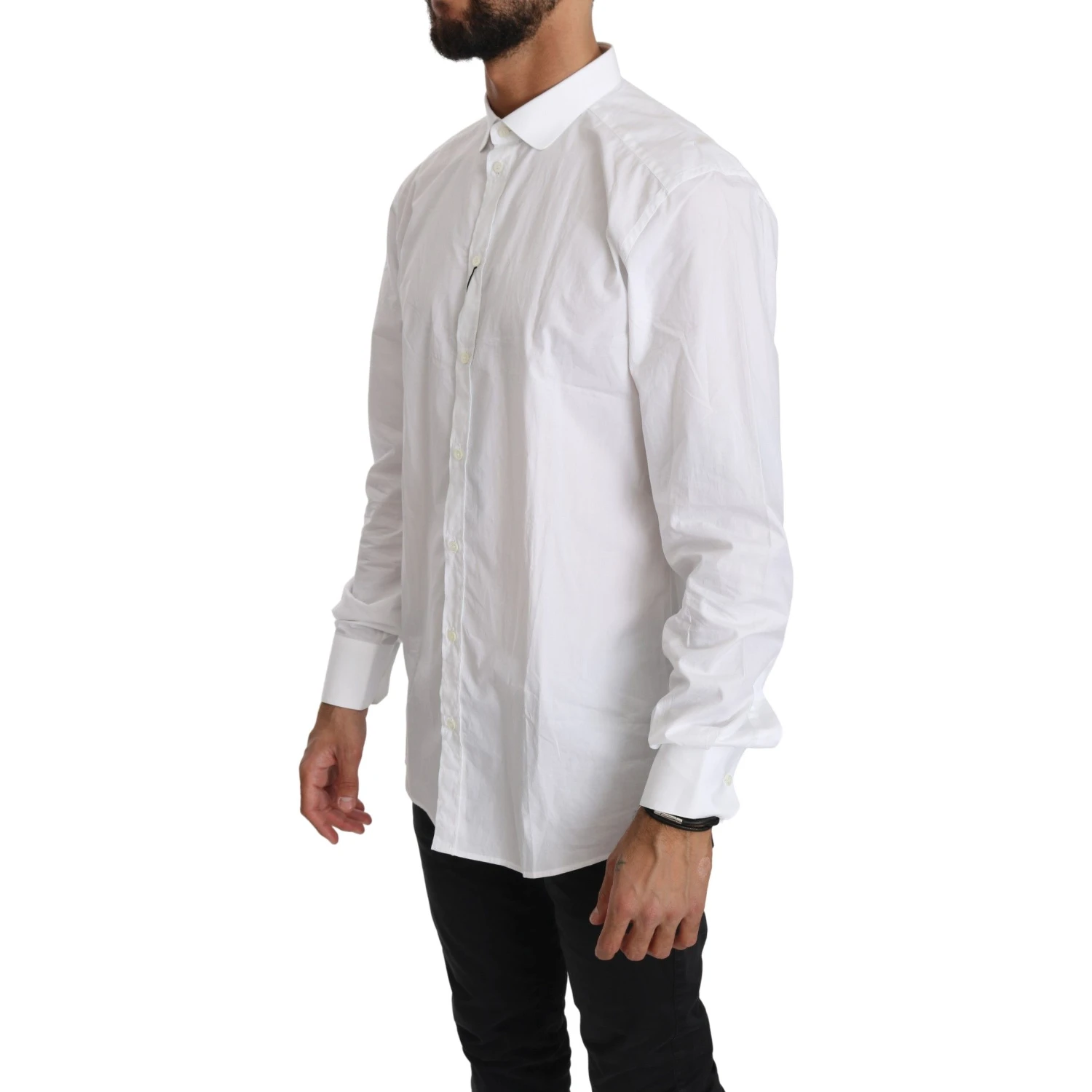 White Cotton Long Sleeve Top Shirt