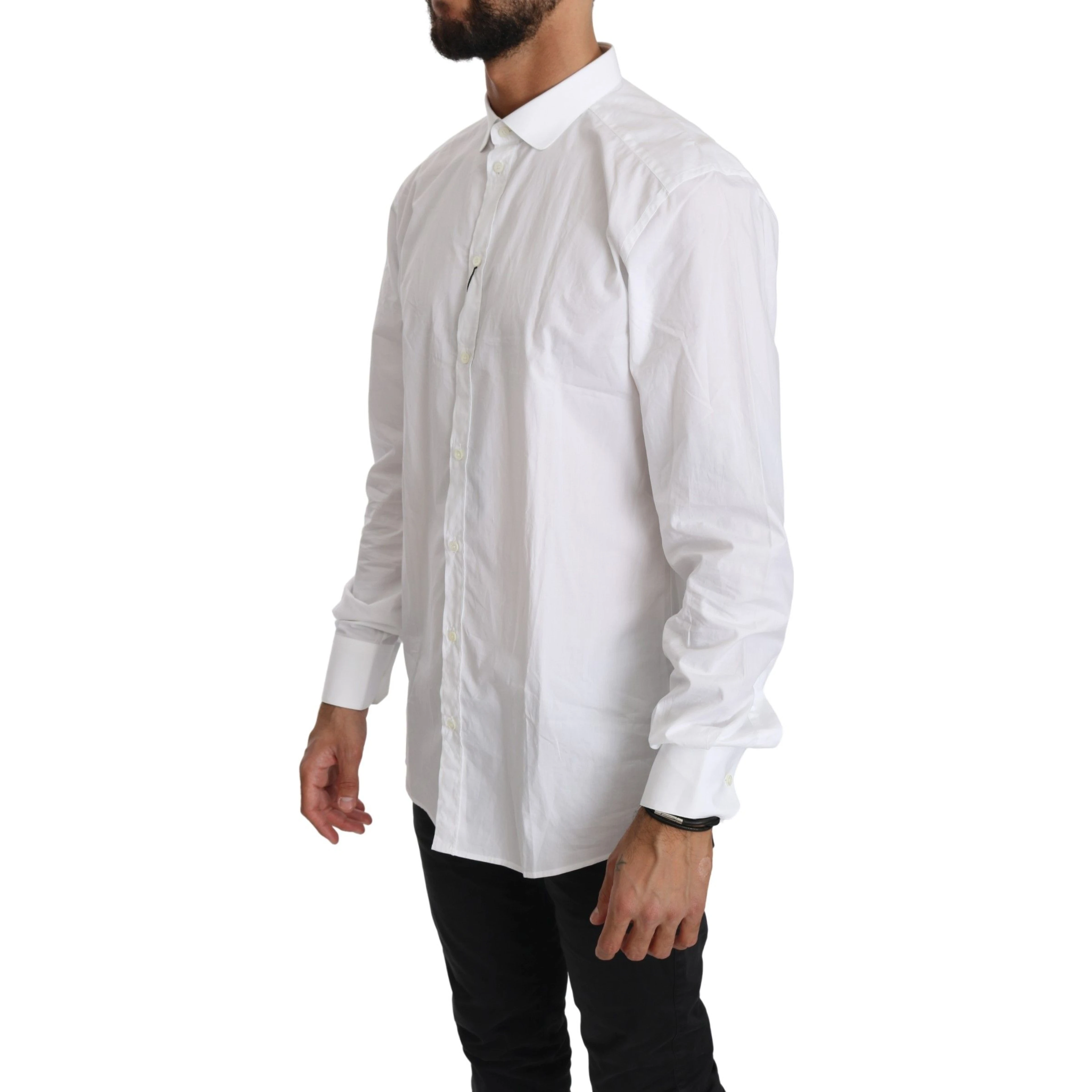 White Cotton Long Sleeve Top Shirt