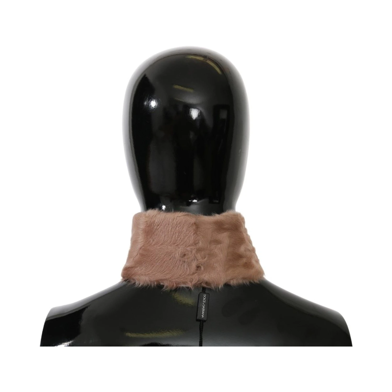 Beige Fur Neck Collar Lambskin Scarf
