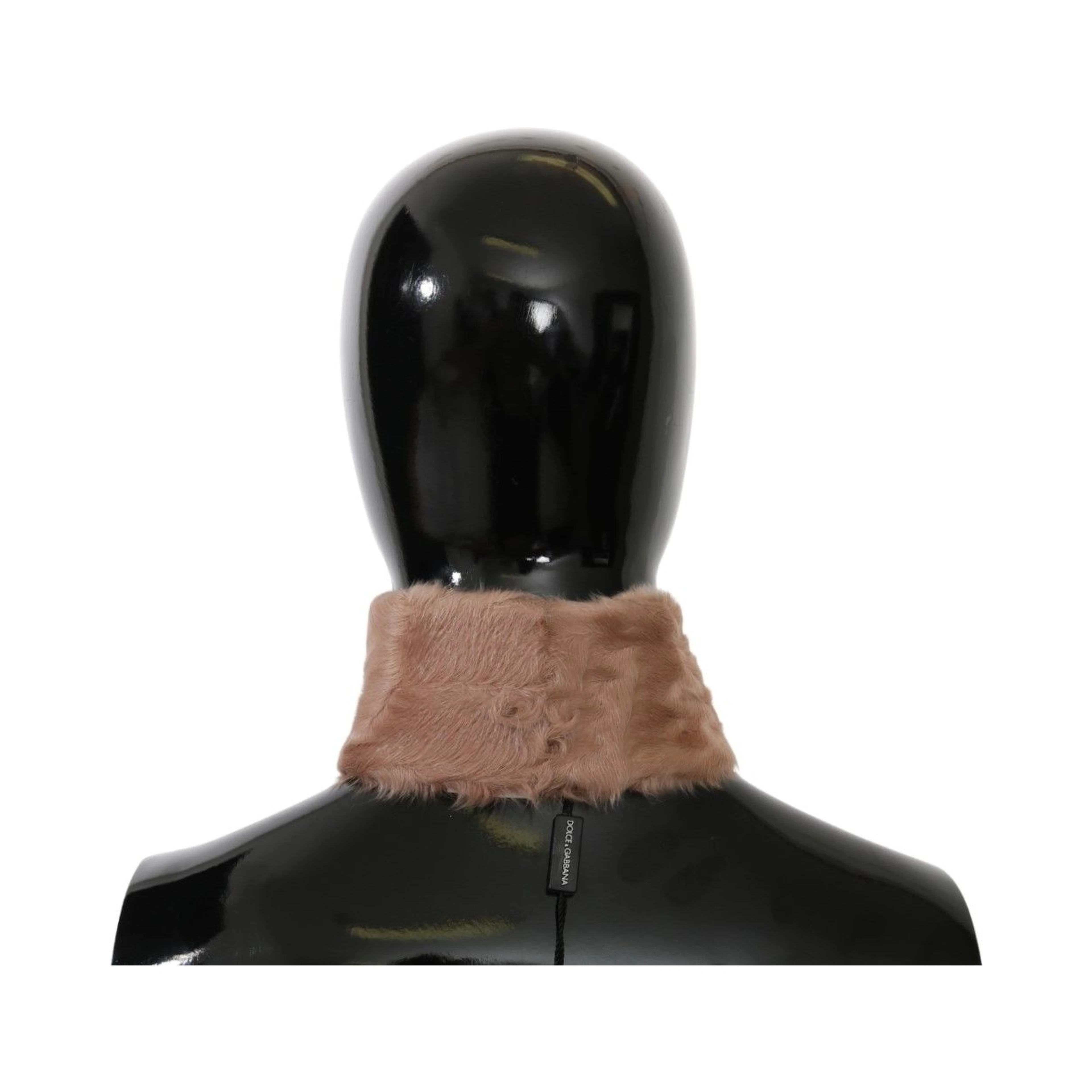Beige Fur Neck Collar Lambskin Scarf