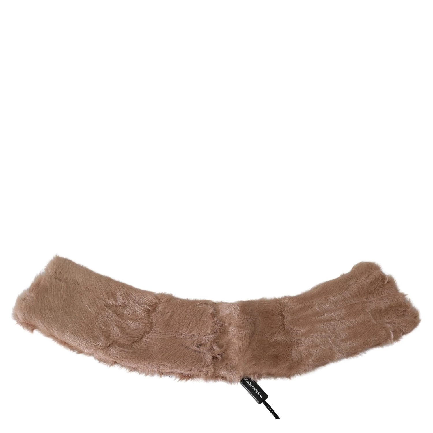 Beige Fur Neck Collar Lambskin Scarf