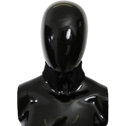 Black Fur Neck Collar Wrap Lambskin Scarf