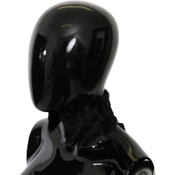 Black Fur Neck Collar Wrap Lambskin Scarf