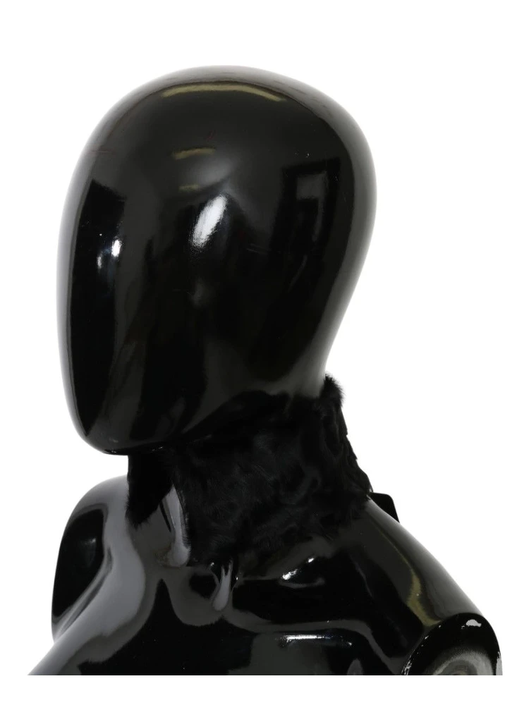 Black Fur Neck Collar Wrap Lambskin Scarf alternative