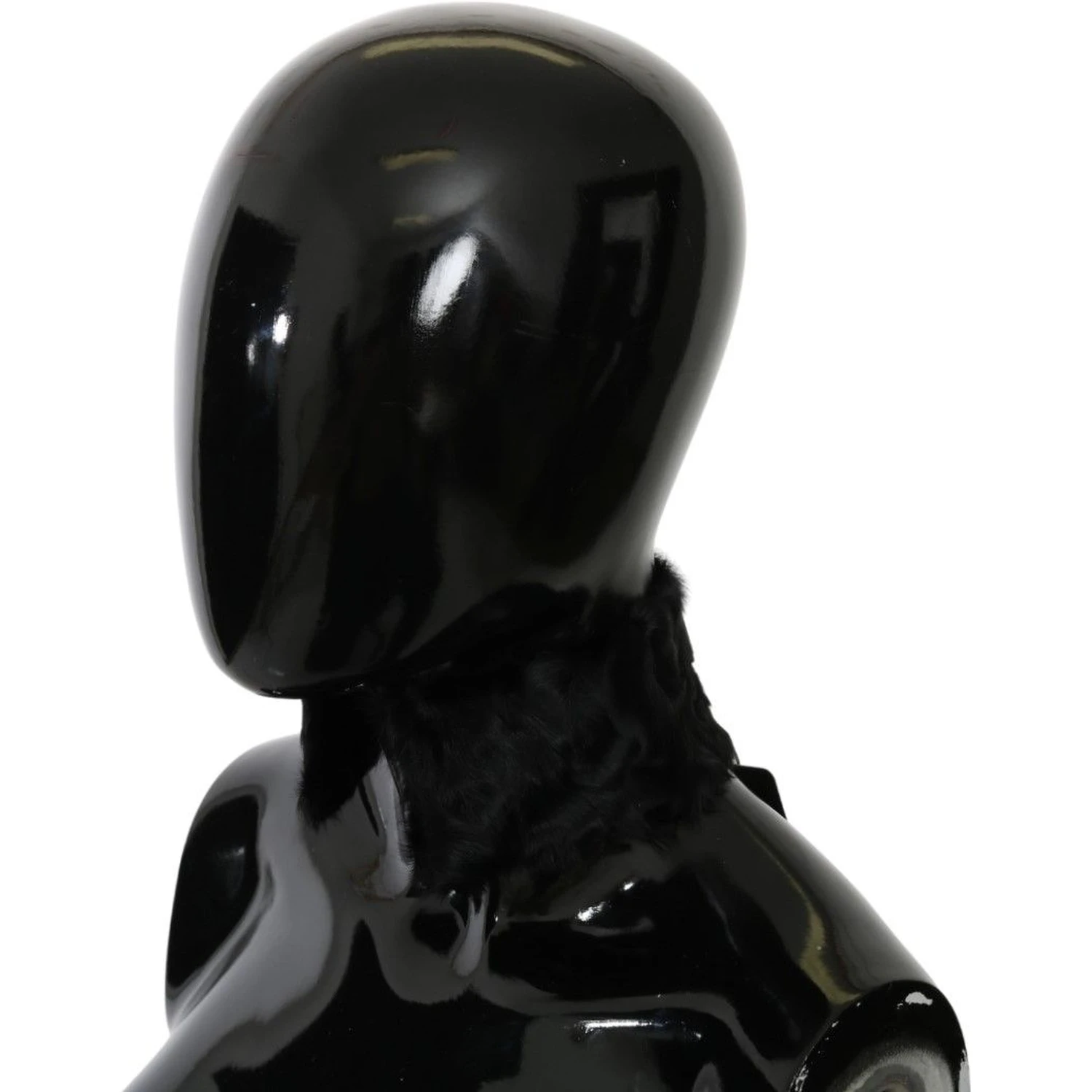 Black Fur Neck Collar Wrap Lambskin Scarf