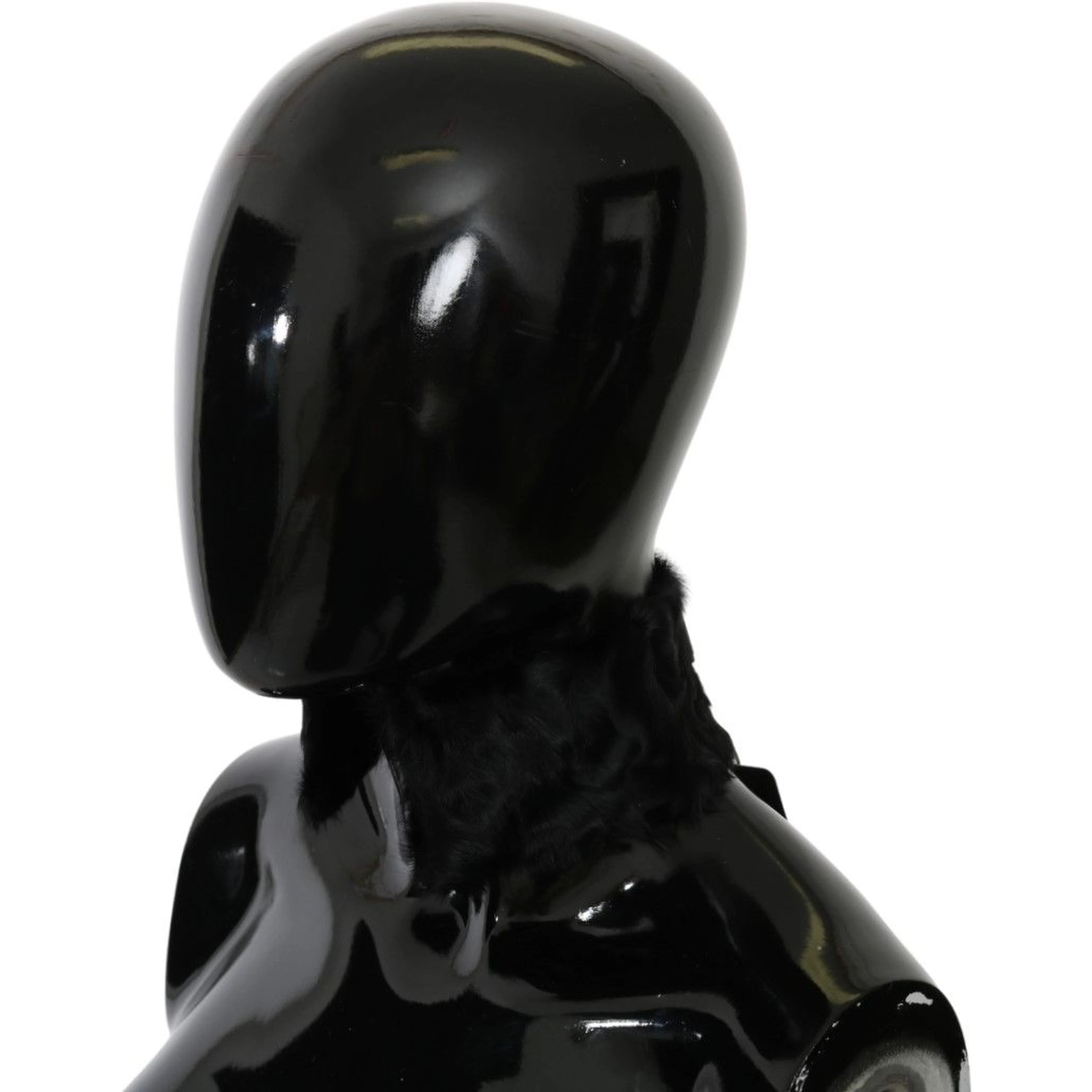 Black Fur Neck Collar Wrap Lambskin Scarf
