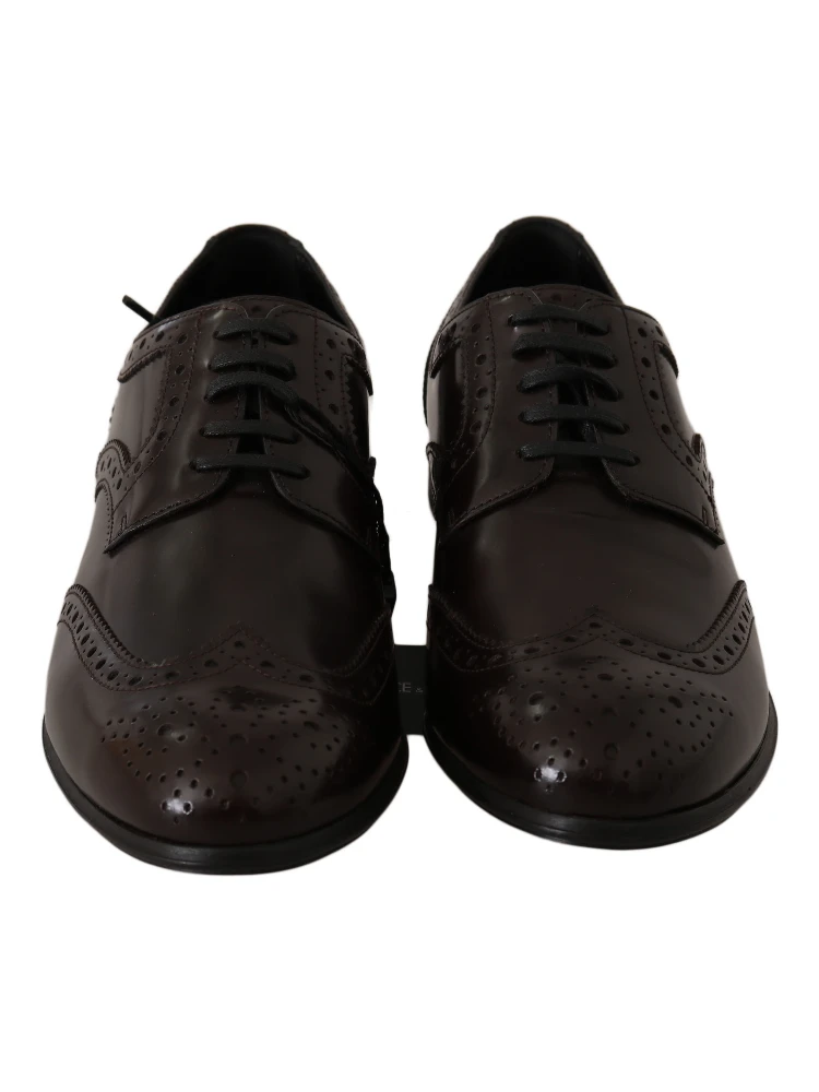 Brown Leather Broques Oxford Wingtip Shoes alternative