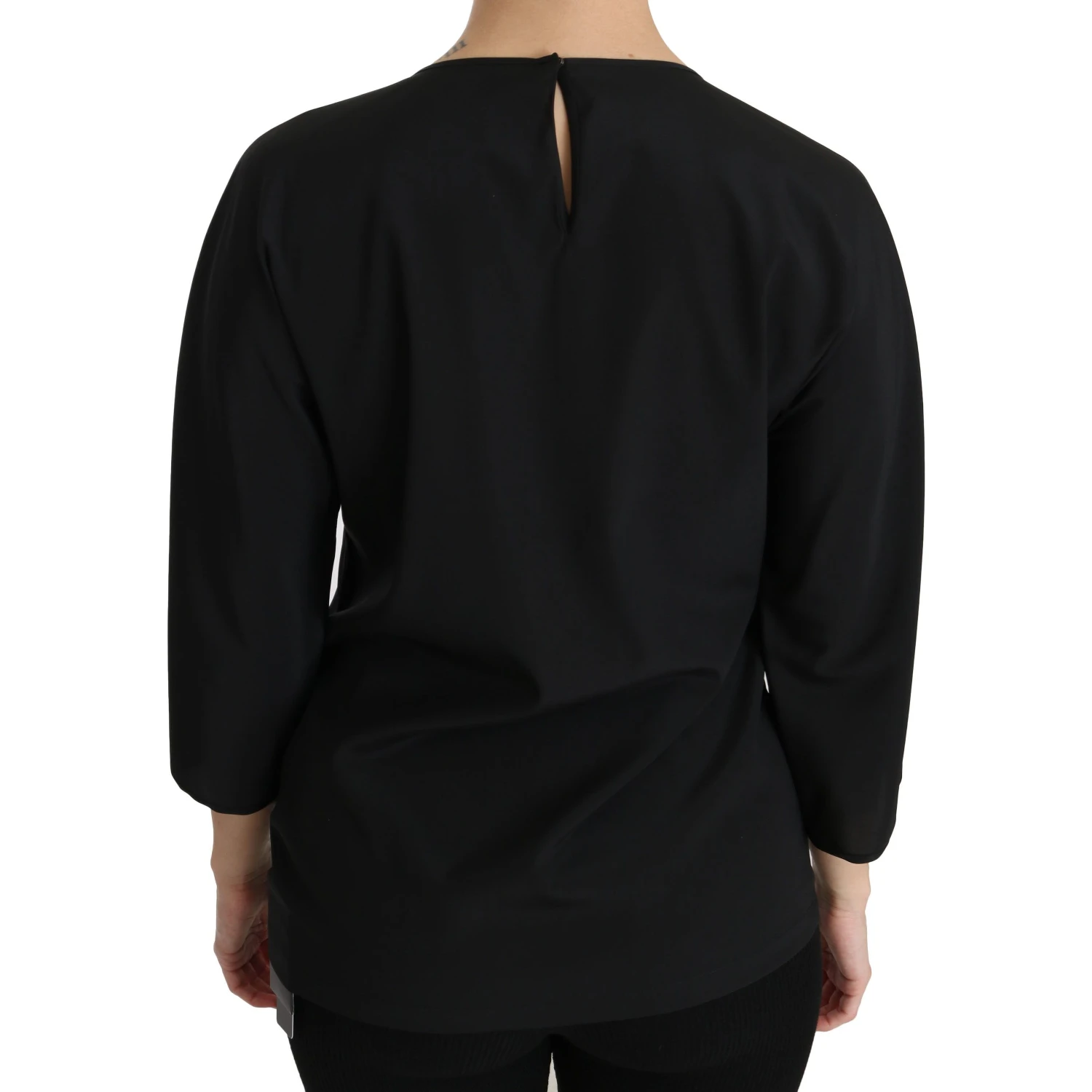 Black #dgfamily Top T-shirt Silk Blouse