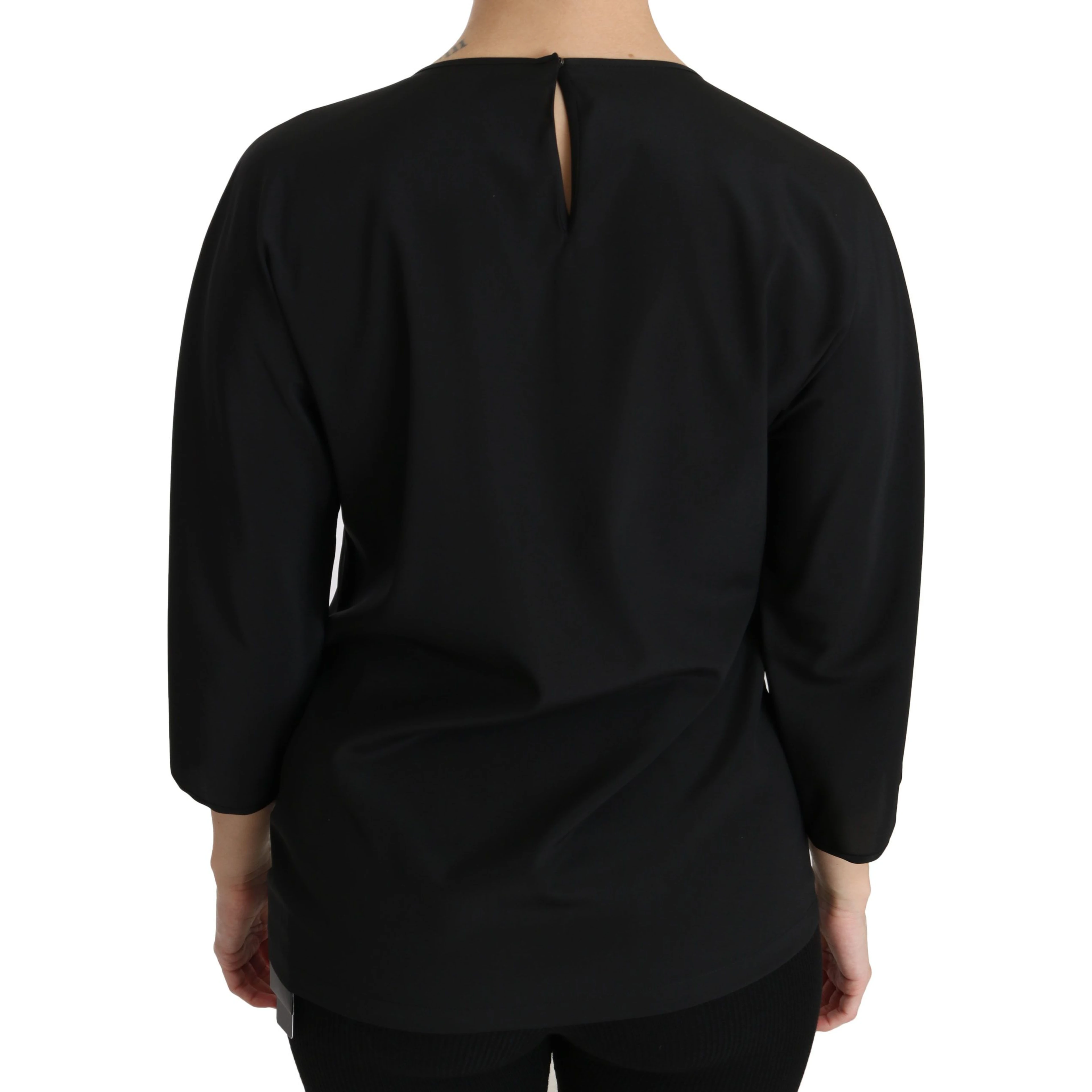 Black #dgfamily Top T-shirt Silk Blouse