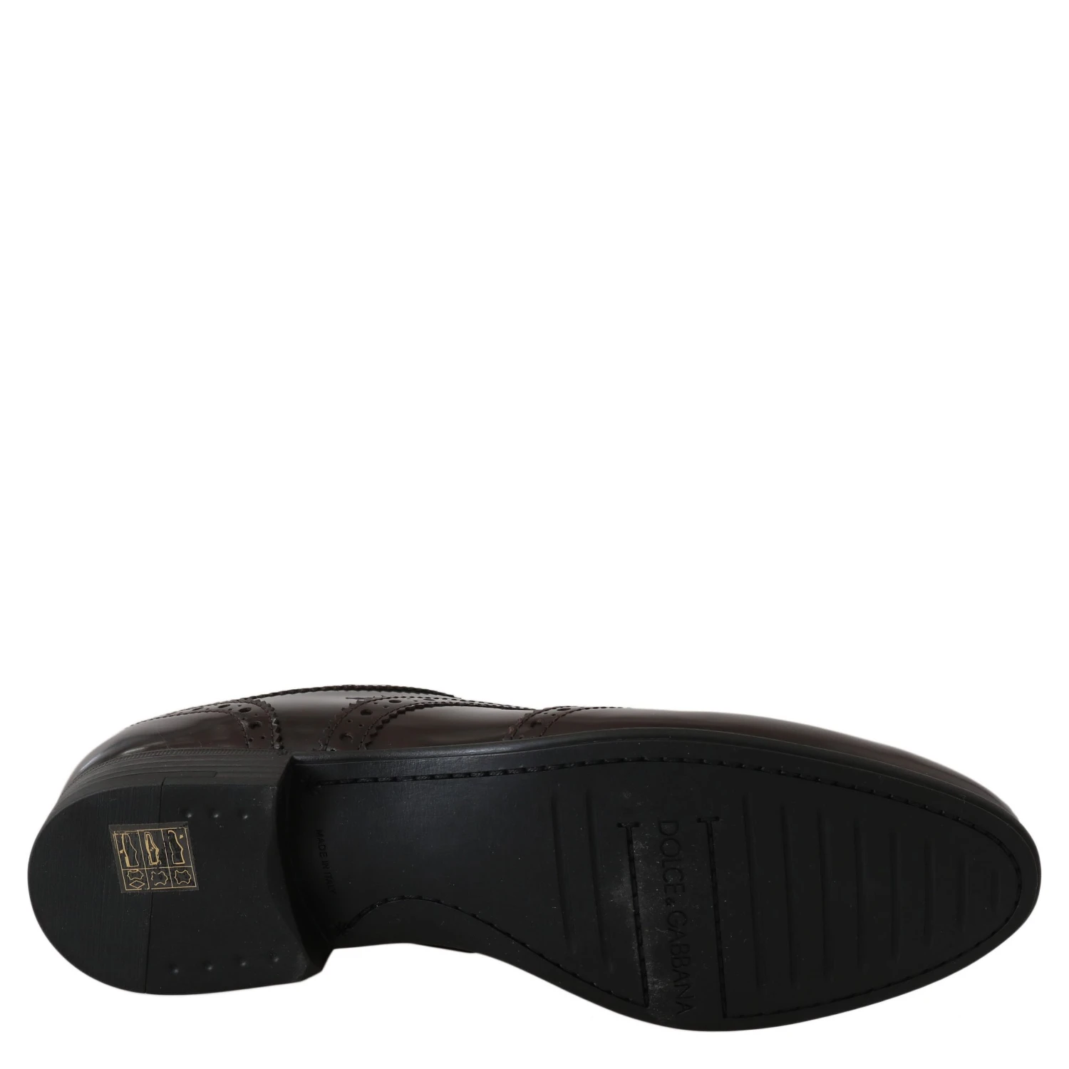 Brown Leather Broques Oxford Wingtip Shoes
