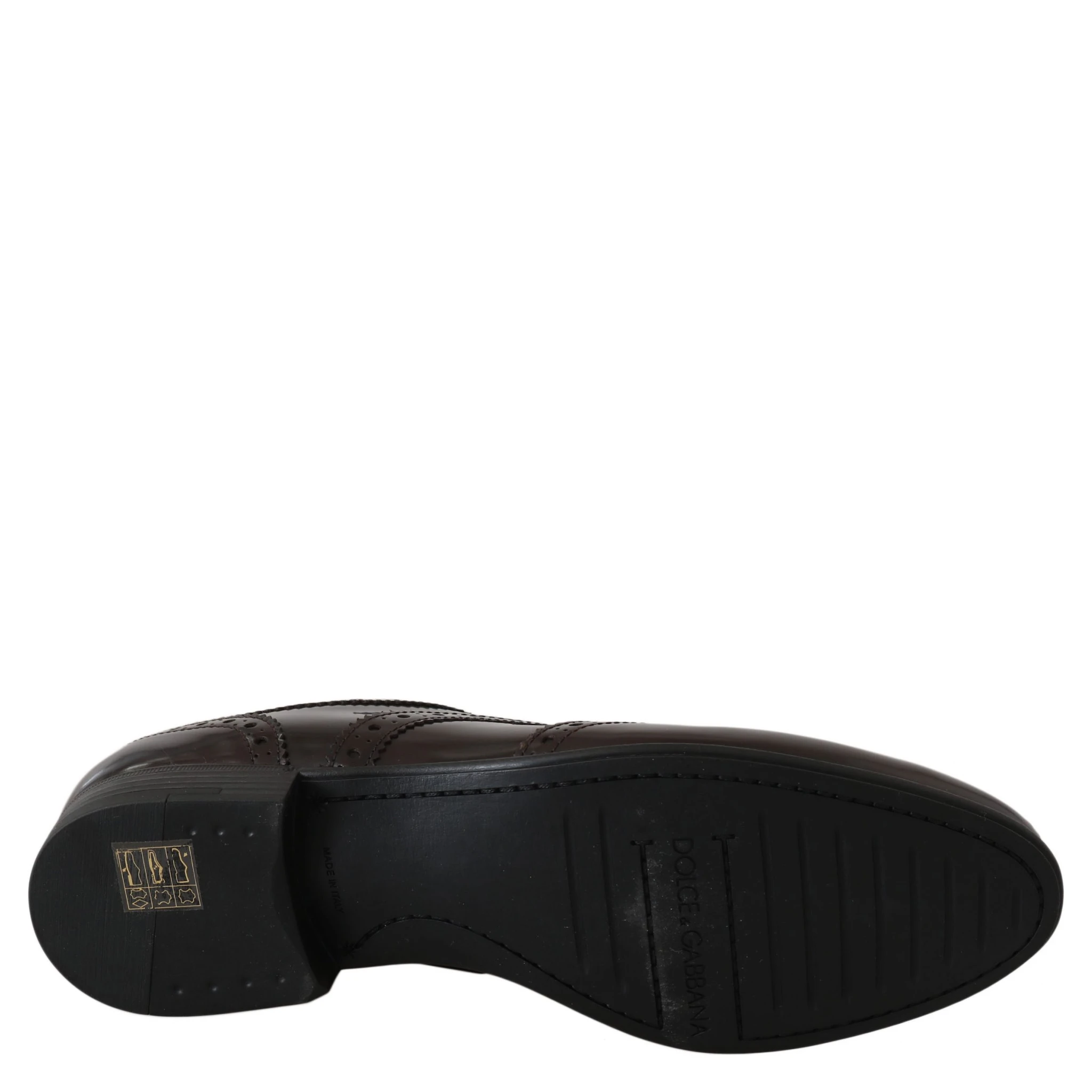 Brown Leather Broques Oxford Wingtip Shoes