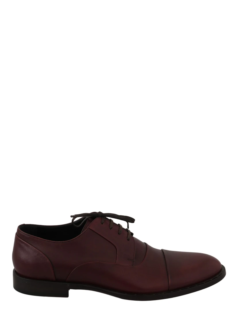 Red Bordeaux Leather Derby Formal Shoes