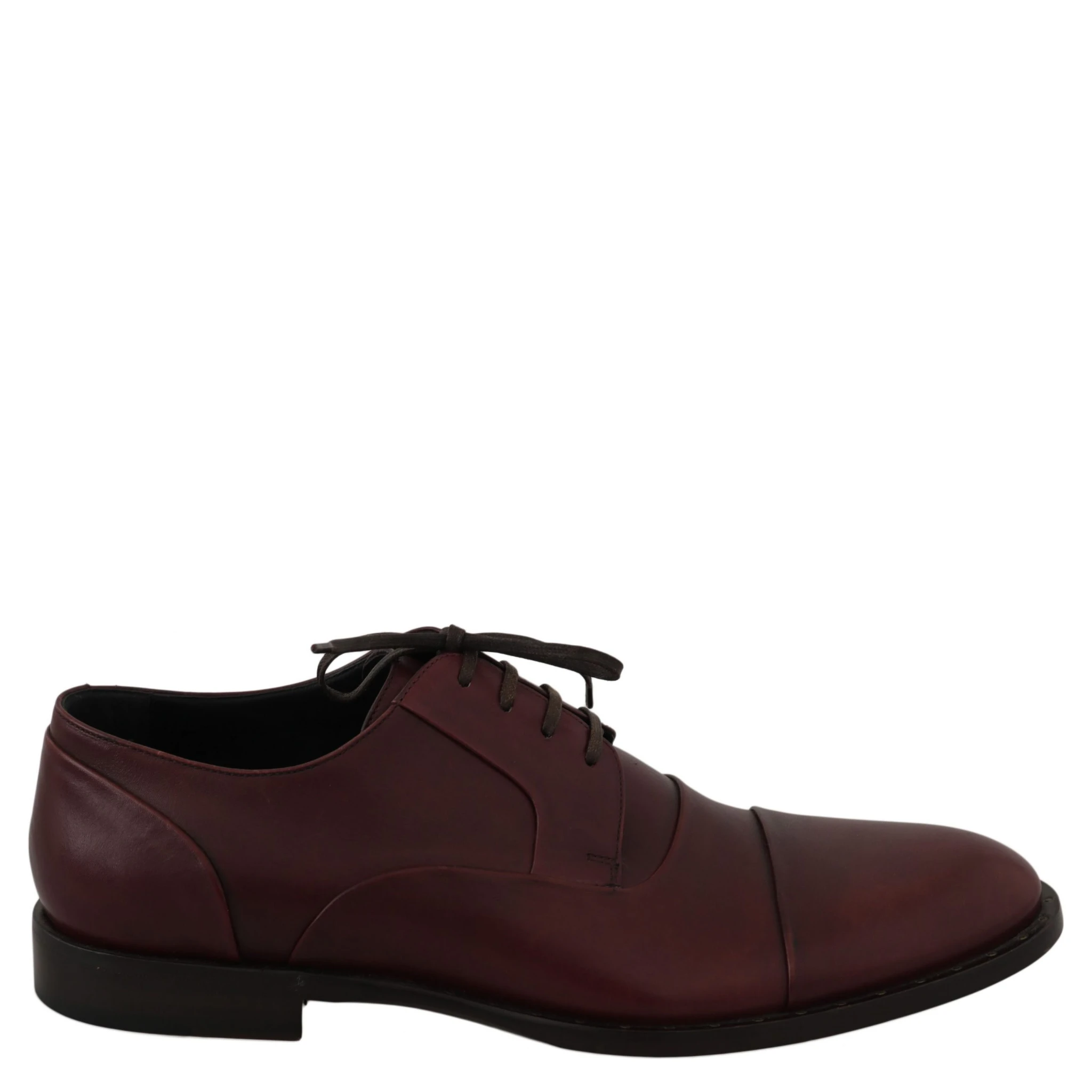 Red Bordeaux Leather Derby Formal Shoes