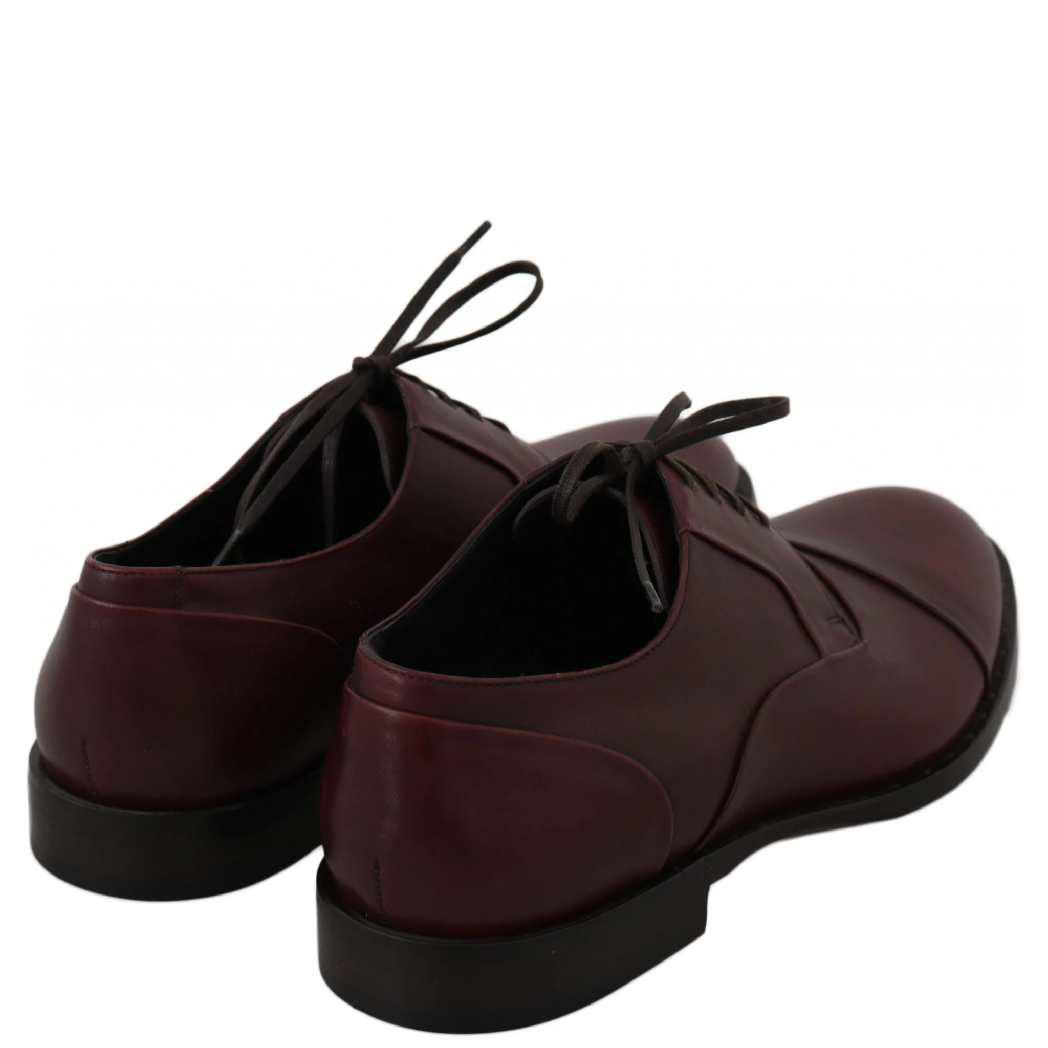 Red Bordeaux Leather Derby Formal Shoes