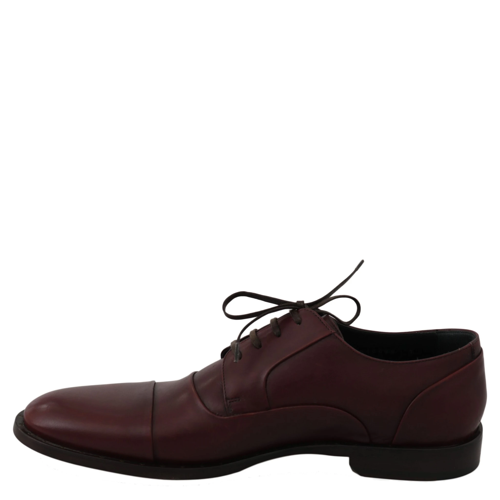 Red Bordeaux Leather Derby Formal Shoes