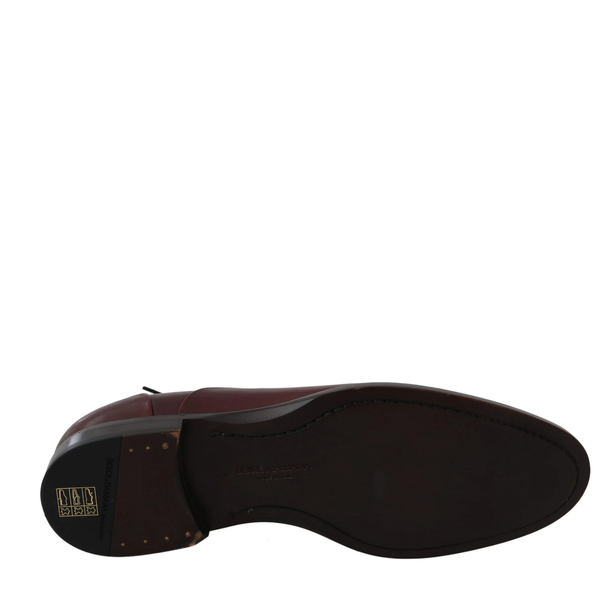 Red Bordeaux Leather Derby Formal Shoes