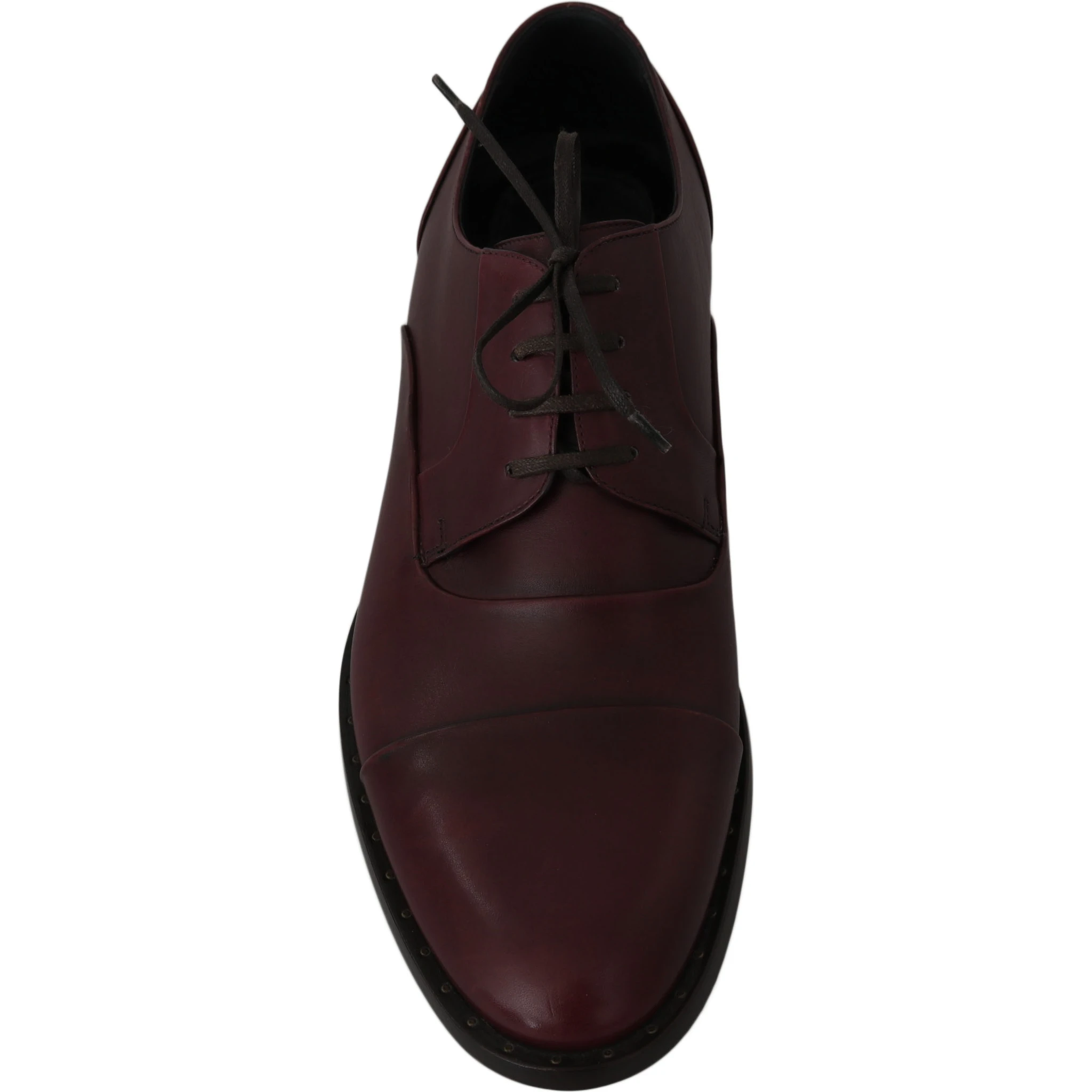 Red Bordeaux Leather Derby Formal Shoes