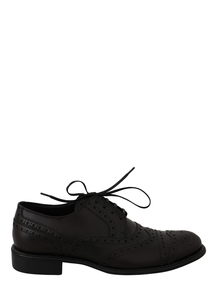 Black Leather Wingtip Oxford Dress  Shoes
