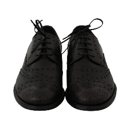 Black Leather Wingtip Oxford Dress  Shoes
