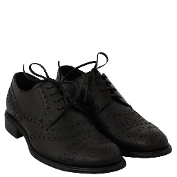Black Leather Wingtip Oxford Dress  Shoes
