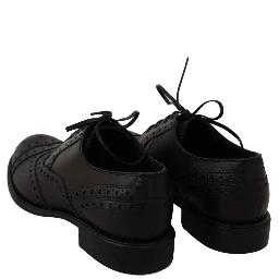 Black Leather Wingtip Oxford Dress  Shoes